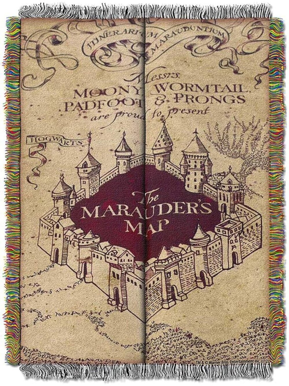 Northwest Harry Potter Marauder's Map Woven Throw 48x60